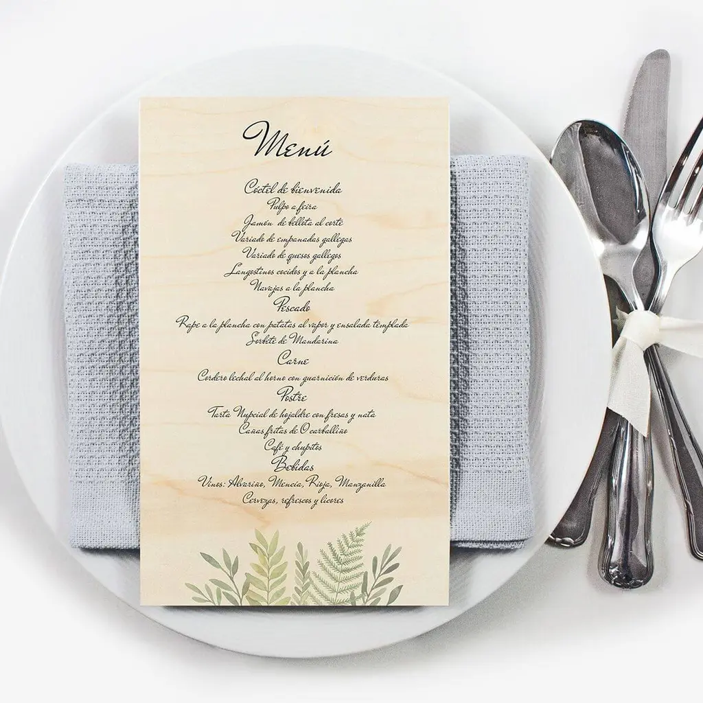 minuta de boda