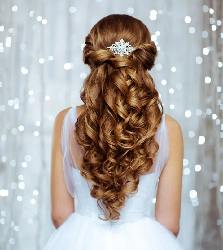 peinados pelo rizado para bodas